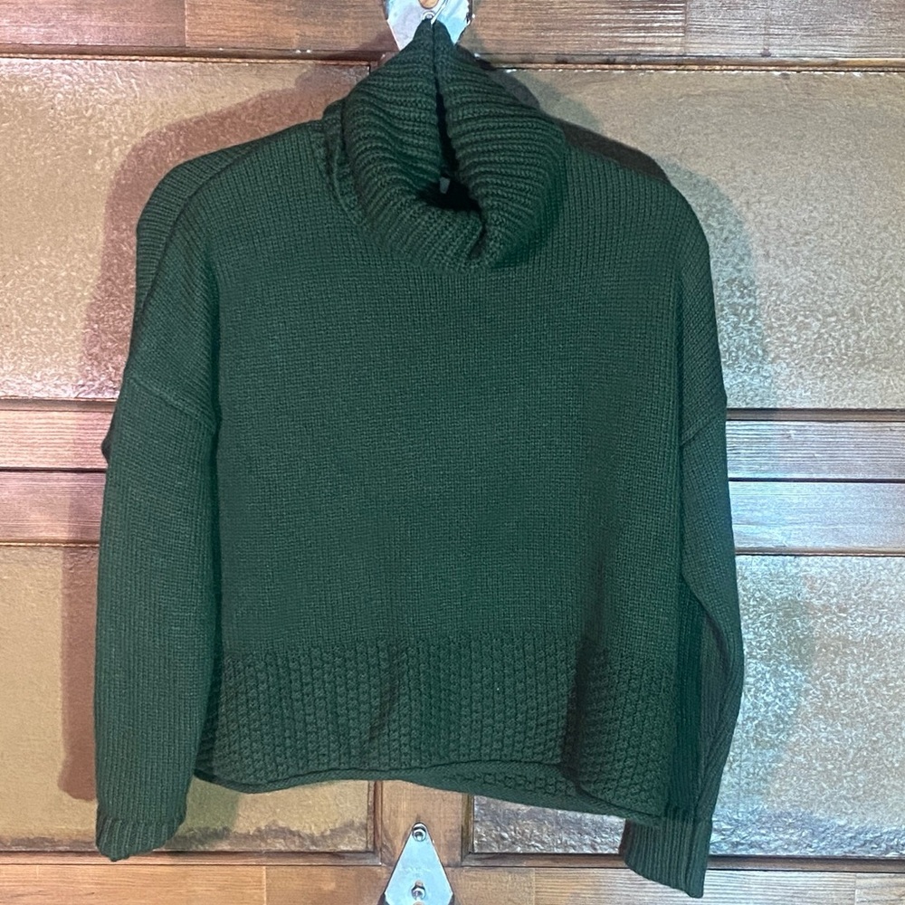 Madewell Sadler Forest Green Turtleneck Sweater size XS